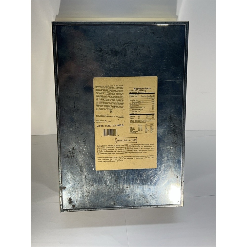 Henry Lambertz GMBH &‎ Co Tin Biscuit Box Hinged Chest 1998 Aachen Germany 14.5" - Picture 5 of 10